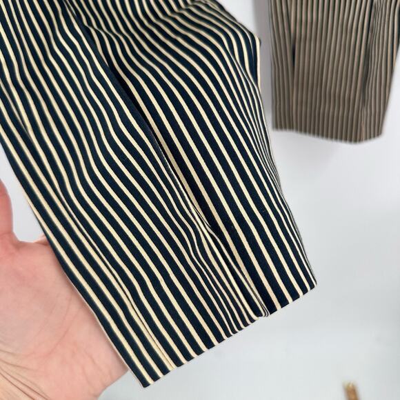 Betsy Johnson Black Label Pants 10 Pinstripe Navy Tan Vintage Work Career - Picture 9 of 14